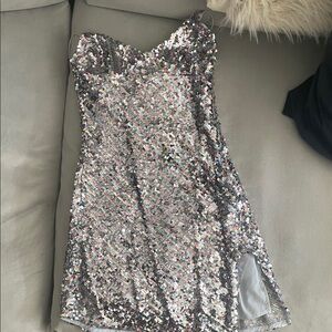 FLL Sequin Strapless Mini Dress